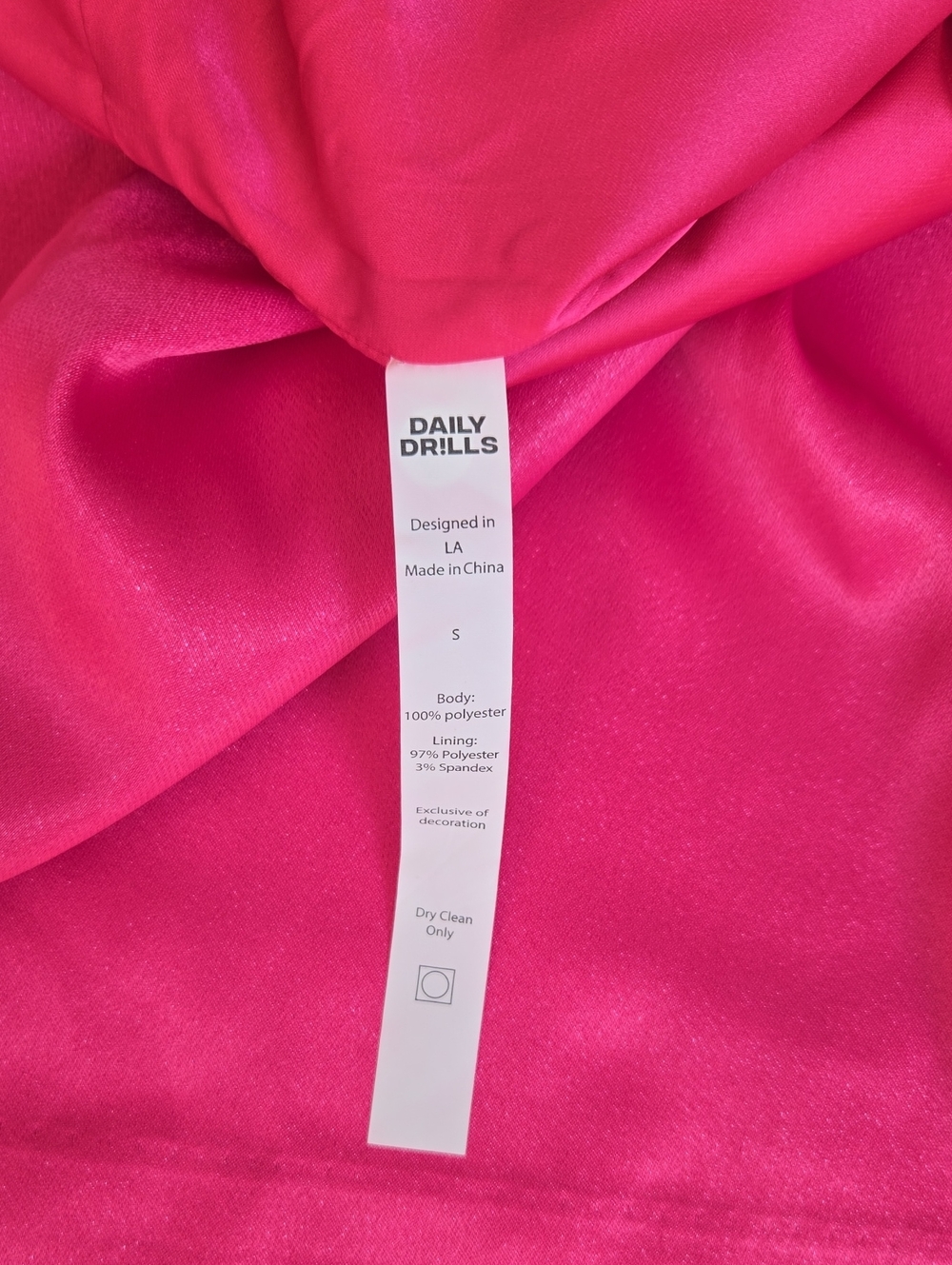 NWT Daily Drills Silky Mini Dress, Pink, Size Small - Picture 4 of 4